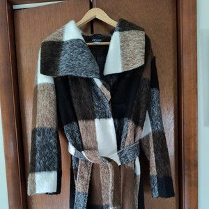 VENUS Multicolor Plaid Pea Coat